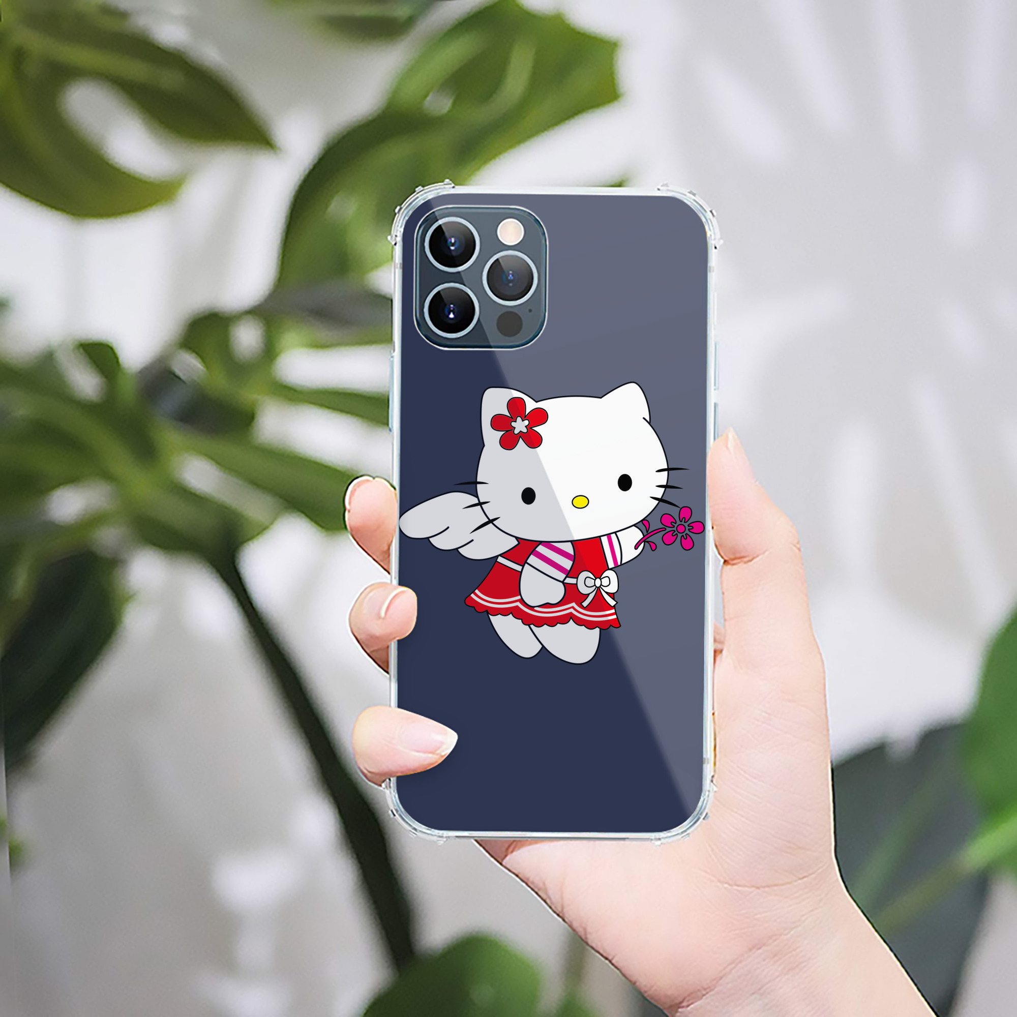 （画像用） Hello Kitty ハローキティ 【iPhone 12シリーズ対応】透明スマホケース（クリアソフトケース）